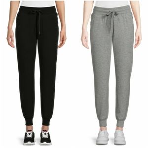 (M) 2 Pair- Athletic Works Joggers | Black & Grey